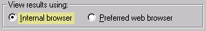 Choosing the internal browser
