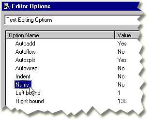 Option Name List