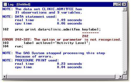 SAS Log