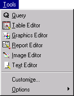 Tools menu